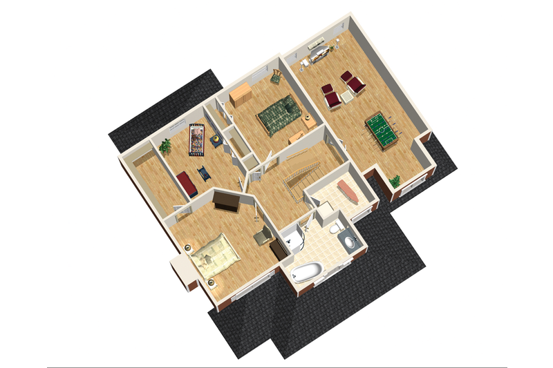 House Blueprint - Floor Plan - Upper Floor 1 for Country House Plan #25-4600 - 3 bed, 1 bath