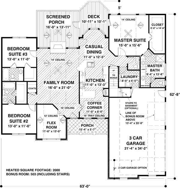 Craftsman Floor Plan - Main Floor Plan #56-572