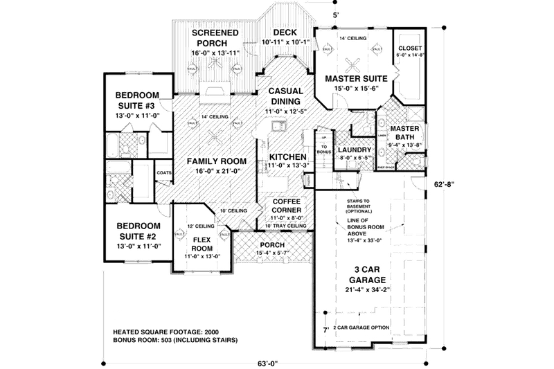 Home Plan - Floor Plan - Main Floor for Craftsman House Plan #56-572 - 4 bed, 3.5 bath