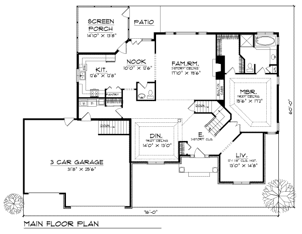 Dream House Plan - Traditional Floor Plan - Main Floor Plan #70-419