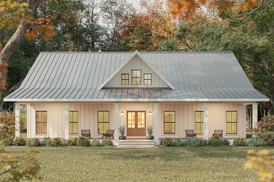 Country House Layout with Front Porch