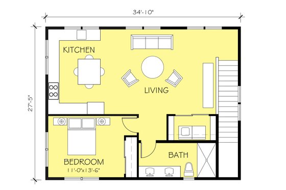 Floor Plan - Upper Floor for Barndominium House Plan #888-11 - 3 bed, 3.5 bath