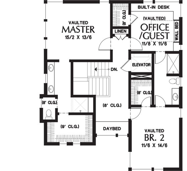 Home Plan - Contemporary Floor Plan - Upper Floor Plan #48-656