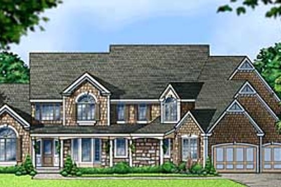 Exterior - Front Elevation for Traditional House Plan #67-624 - 5 bed, 5.5 bath