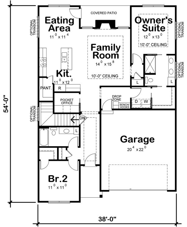 House Plan Design - Traditional Floor Plan - Main Floor Plan #20-2433