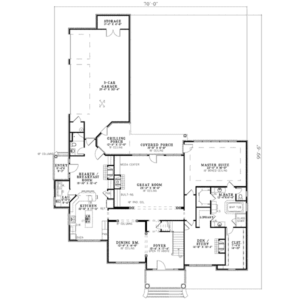 Colonial Floor Plan - Main Floor Plan #17-641