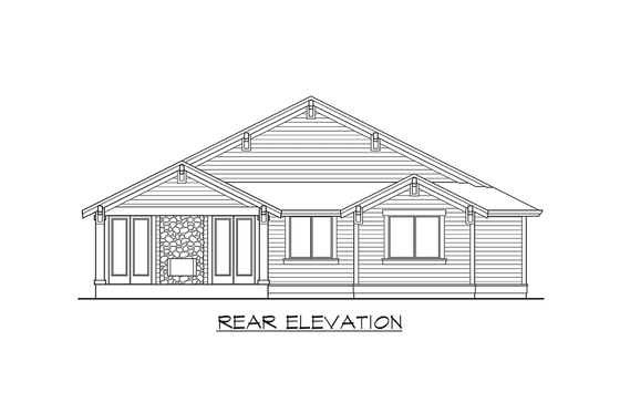Exterior - Other Elevation 2 for Craftsman House Plan #132-196 - 2 bed, 2 bath
