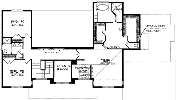 Traditional Floor Plan - Upper Floor Plan #70-584