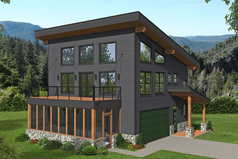 Dream House Plan - Contemporary Exterior - Front Elevation Plan #932-435