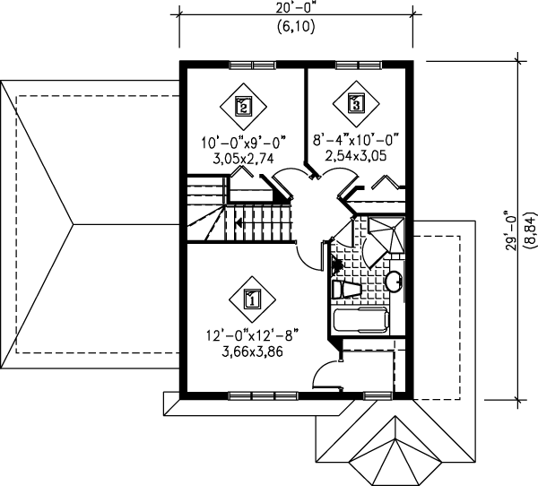 Traditional Floor Plan - Upper Floor Plan #25-2107