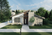 Contemporary Style House Plan - 3 Beds 2.5 Baths 2321 Sq/Ft Plan #1108-16 Exterior 