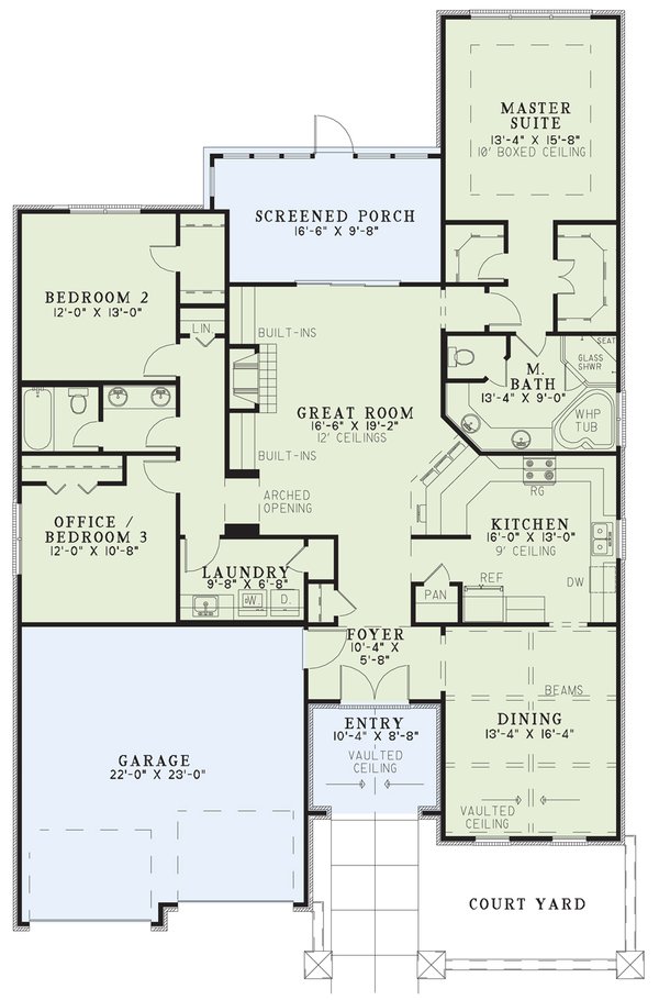 Home Plan - Mediterranean Floor Plan - Main Floor Plan #17-2921