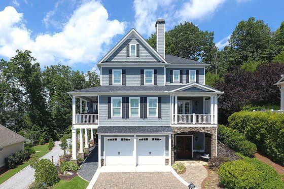 Exterior - Front Elevation 3 for Southern House Plan #437-57 - 3 bed, 3.5 bath