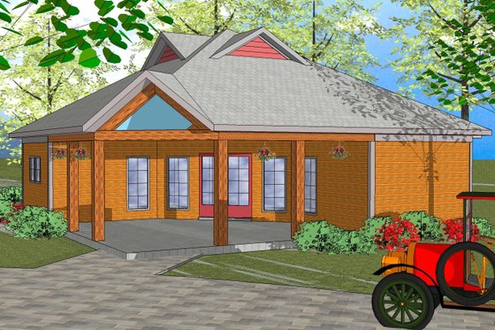 Exterior - Front Elevation for Craftsman House Plan #8-301 - 3 bed, 1.5 bath