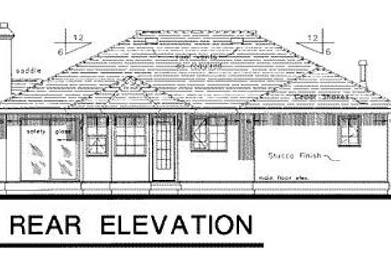 Home Plan - Exterior - Rear Elevation for Ranch House Plan #18-134 - 2 bed, 2 bath