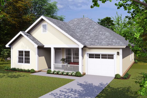 Exterior - Front Elevation 3 for Traditional House Plan #513-9 - 3 bed, 2 bath