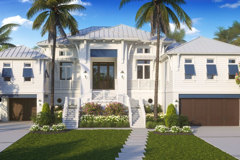 Beach Style House Plan - 4 Beds 4.5 Baths 4124 Sq/Ft Plan #1083-7