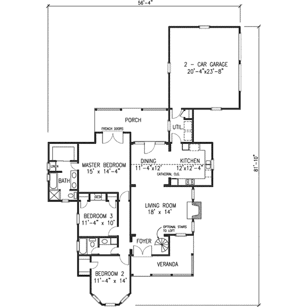 European Floor Plan - Main Floor Plan #410-396