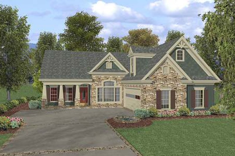 Dream House Plan - Exterior - Front Elevation 5 for Craftsman House Plan #56-550 - 3 bed, 2.5 bath