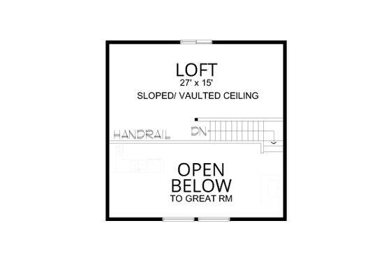 Floor Plan - Upper Floor for Cabin House Plan #112-296 - 2 bed, 1 bath