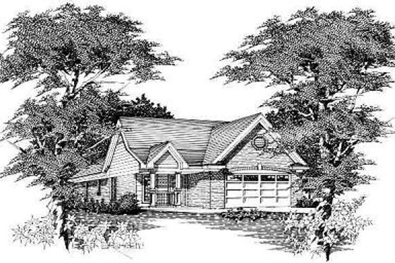 Exterior - Front Elevation for European House Plan #329-157 - 3 bed, 2 bath