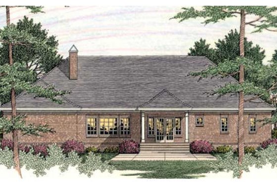 Exterior - Rear Elevation for European House Plan #406-292 - 4 bed, 2.5 bath