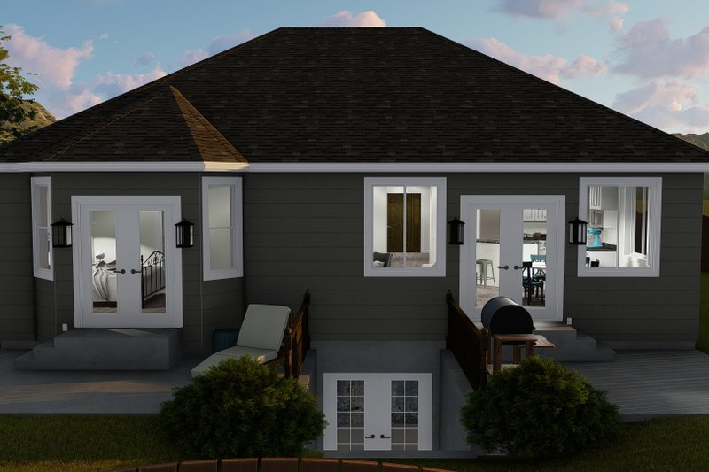 House Plan Design - Exterior - Rear Elevation 2 for Ranch House Plan #1060-5 - 5 bed, 3 bath