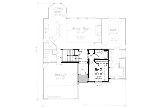 Floor Plan - Other Floor for European House Plan #20-1422 - 2 bed, 2 bath