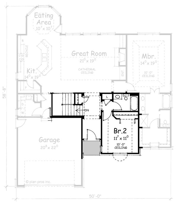 House Plan Design - Floor Plan - Other Floor for European House Plan #20-1422 - 2 bed, 2 bath