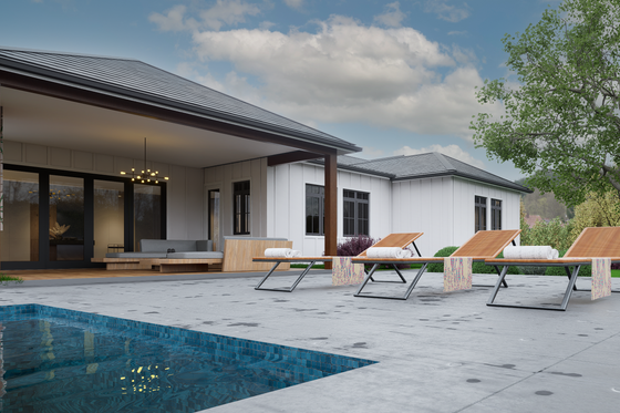 Exterior - Rear Elevation 1 for Farmhouse House Plan #1112-16 - 4 bed, 3 bath