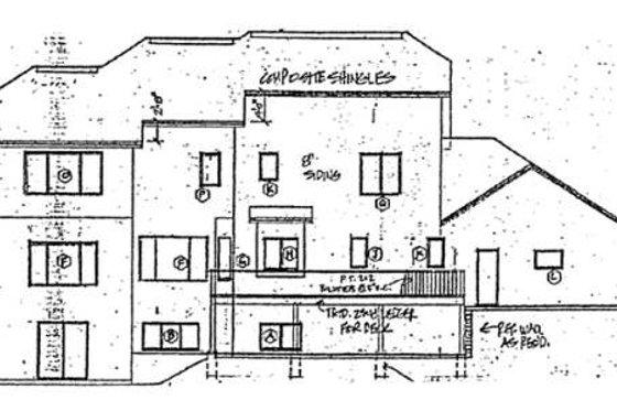 Exterior - Rear Elevation for Traditional House Plan #312-383 - 4 bed, 2.5 bath