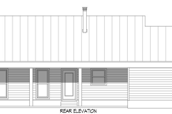 Exterior - Rear Elevation 1 for Contemporary House Plan #932-1287 - 2 bed, 2.5 bath