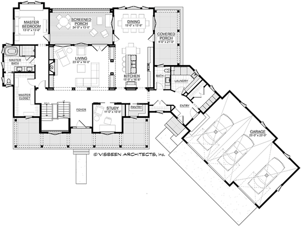 Dream House Plan - Floor Plan - Main Floor for Farmhouse House Plan #928-410 - 4 bed, 3.5 bath