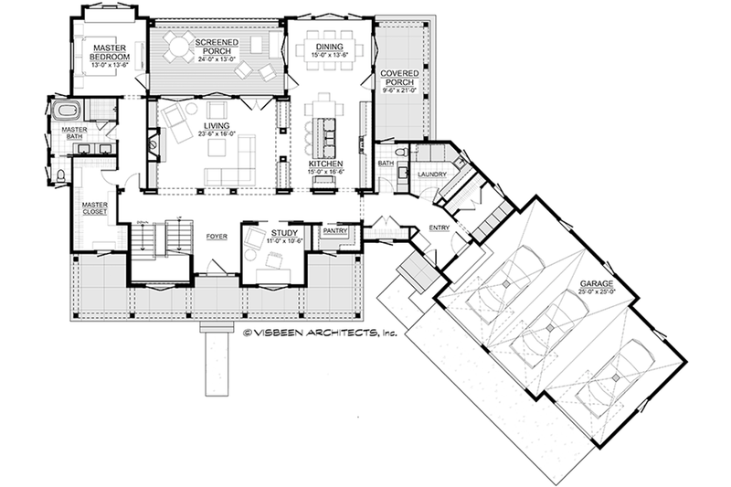 Dream House Plan - Floor Plan - Main Floor for Farmhouse House Plan #928-410 - 4 bed, 3.5 bath