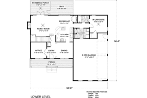 Floor Plan - Main Floor for Country House Plan #56-565 - 4 bed, 3 bath