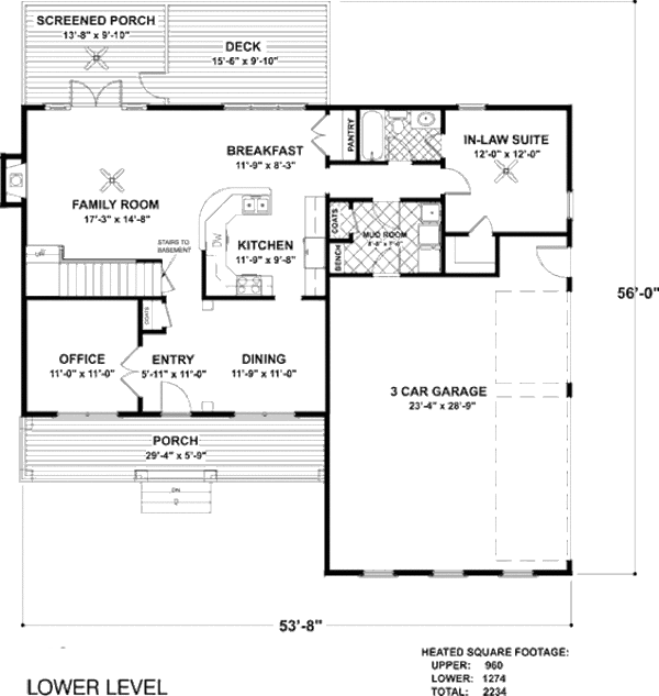 Country Floor Plan - Main Floor Plan #56-565