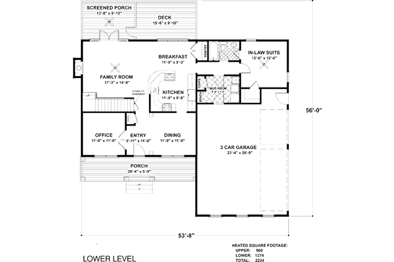 Home Plan - Floor Plan - Main Floor for Country House Plan #56-565 - 4 bed, 3 bath