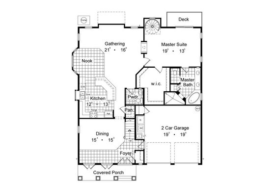 Floor Plan - Main Floor for European House Plan #417-356 - 4 bed, 3.5 bath