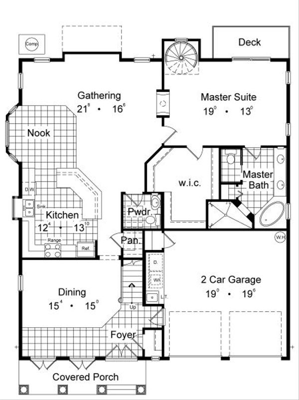 Home Plan - European Floor Plan - Main Floor Plan #417-356