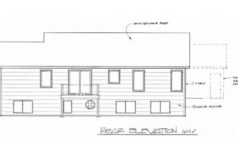 House Design - Exterior - Rear Elevation for Traditional House Plan #58-191 - 3 bed, 2 bath
