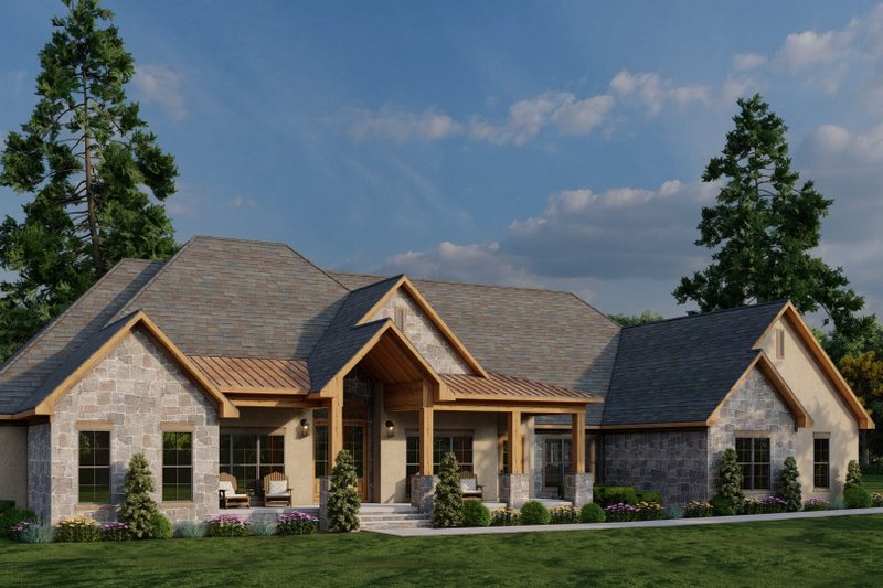 House Blueprint - Exterior - Front Elevation 4 for Craftsman House Plan #17-3451 - 3 bed, 3.5 bath