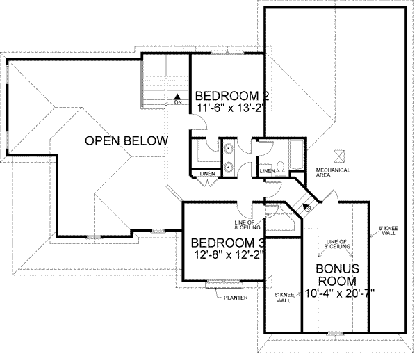 Architectural House Design - Country Floor Plan - Upper Floor Plan #56-192