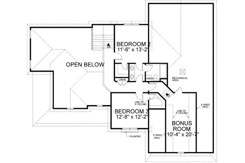 Home Plan - Floor Plan - Upper Floor for Country House Plan #56-192 - 3 bed, 2.5 bath