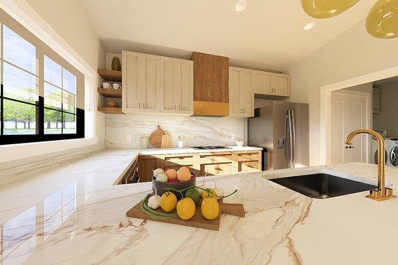 Interior - Kitchen 1 for Farmhouse House Plan #126-299 - 1 bed, 1 bath