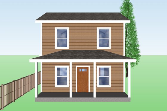Exterior - Rear Elevation for Cottage House Plan #423-56 - 3 bed, 1.5 bath