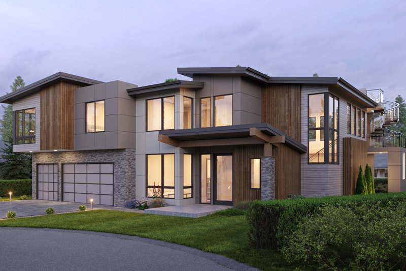 House Plan Design - Exterior - Other Elevation 1 for Contemporary House Plan #1066-257 - 5 bed, 4.5 bath