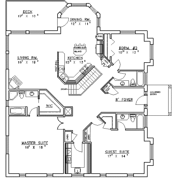 Home Plan - Floor Plan - Main Floor for Traditional House Plan #117-152 - 3 bed, 3 bath