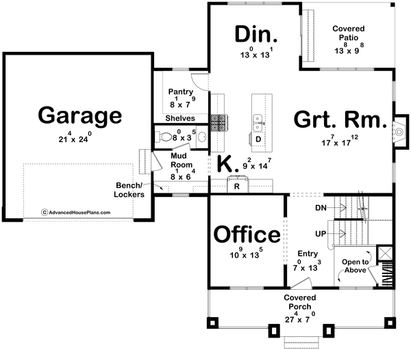 Architectural House Design - Modern Floor Plan - Main Floor Plan #455-585