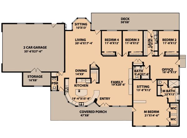 Ranch Floor Plan - Main Floor Plan #515-9