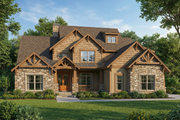 Craftsman Style House Plan - 4 Beds 3 Baths 3783 Sq/Ft Plan #17-2442 Exterior 